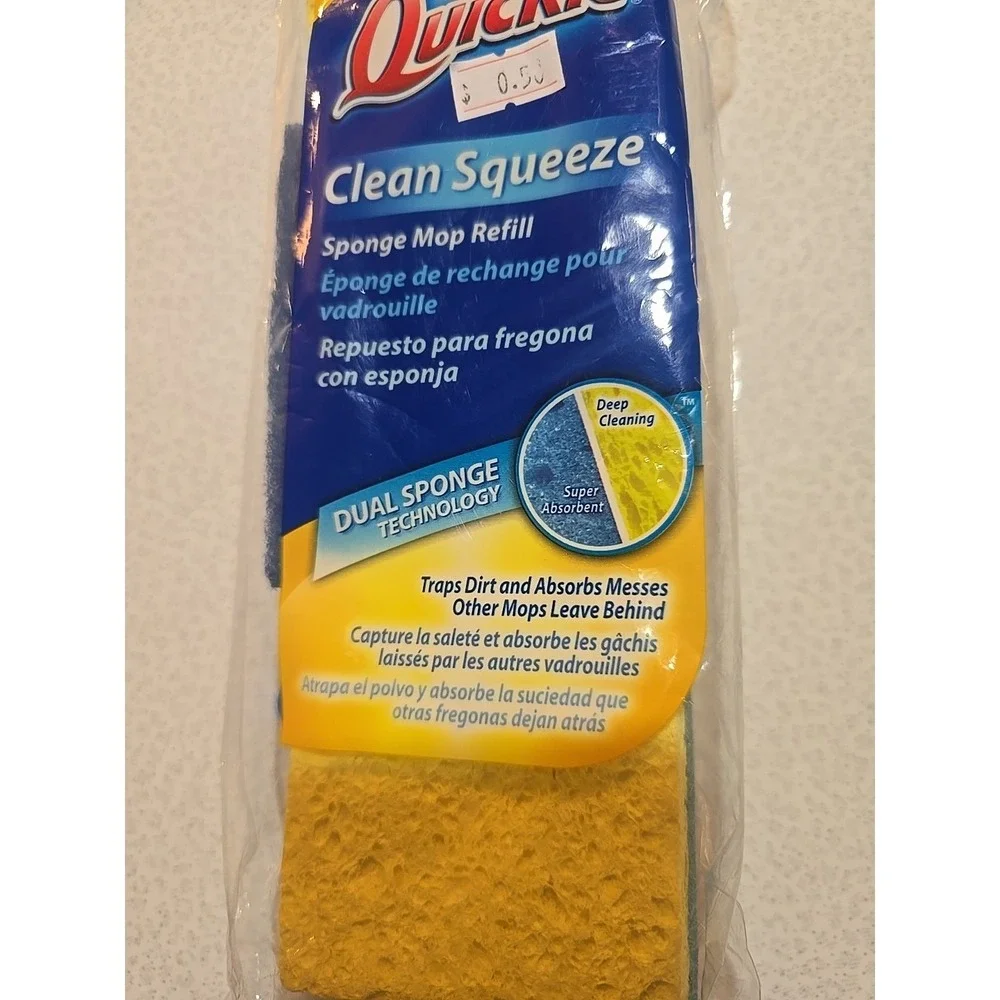 Quickie Clean Squeeze Sponge Mop Refill Type S Sealed